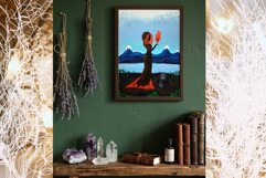 Witchy fire goddess wall art print of painting flame spirit Product Image 4
