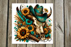 Western skulls| straight skinny tumbler sublimation design P Product Image 5