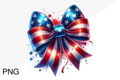4th of July Big Bow Ribbon - Sublimation PNG Product Image 1