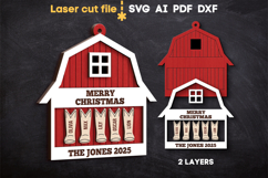 Barn Christmas Tree Toy SVG laser cut files for Glowforge Product Image 5