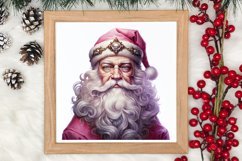 Vintage Black Pink Santa Claus Sublimation Clipart Product Image 4
