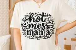 Hot Mess Mama Svg, Funny Mom life Svg, Tired Mom Svg. Product Image 6