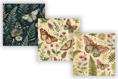 Cottagecore Butterfly Vintage Paper, Seamless Watercolor Product Image 5