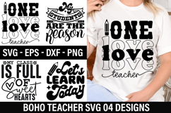 Boho Teacher SVG Design - My Class Is Full of Sweet Hearts Product Image 1