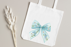 Baby Blue Forget-Me-Not Coquette Bow Clipart Product Image 4