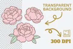 Coquette Floral Clipart PNG SVG, Pastel Bows Flowers Stars Product Image 5