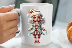 Christmas Little Girl Clipart Sublimation, Christmas PNG Product Image 5