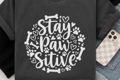 Stay pawsitive Svg, Dog Lover Svg, Dog Mom Svg, Dog Pun Svg. Product Image 6