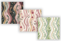 Wavy Hand Drawn Stripe Pattern Bundle, Seamless Pastel Product Image 5