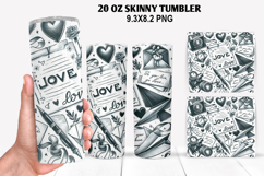 Valentine Skinny Tumbler 20oz Wrap Design, Valentine Tumbler Product Image 1
