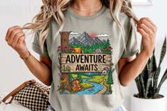 Adventure Awaits PNG, Vintage Mountain Camping Sublimation Product Image 5
