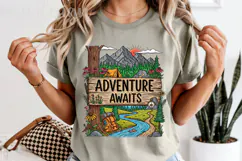 Adventure Awaits PNG, Vintage Mountain Camping Sublimation Product Image 5