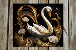 Swan | 8 black &amp; gold skinny tumbler Sublimation designs Product Image 5
