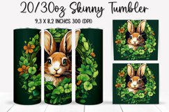 St. Patrick&#039;s Day Bunny - Tumbler Sublimation Design Product Image 1