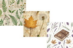 Wild Flowers Autumn Book Seamless Pattern, Digital Paper Product Image 5