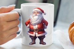 Watercolor Santa Claus Sublimation Clipart, Santa PNG Product Image 5