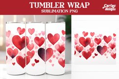 Valentines Tumbler Sublimation, Hearts Tumbler Wrap Bundle Product Image 7