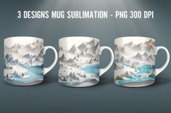 3D Winter Mug Sublimation PNG Mug Wrap Product Image 1