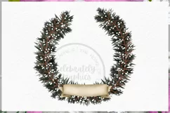 Christmas Wreaths | Watercolor Clipart Png Product Image 5