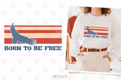 Born to be Free Png Sublimation | Patriotic Eagle PNG Product Image 1
