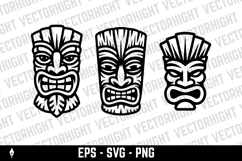 Tiki tribal wooden mask set and Tiki mug. Hawaiian tradition Product Image 5