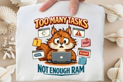 Too Many Tasks Not Enough RAM Cat PNG Design Product Image 5
