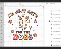 I’m Just Here for the Boos svg, Halloween shirt, Retro svg Product Image 6