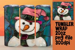3D Stained Glass Snowman Wrap for Tumblers Product Image 1