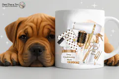 Luxury Hair Salon Sublimation PNG White & Gold Beauty Tools Product Image 3