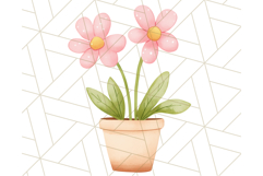 Pastel Watercolor Spring Clipart, Cheerful Floral Png Design Product Image 5