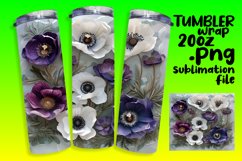 3D Flower Tumbler Wrap for Sublimation - 20oz Floral Hole Product Image 1