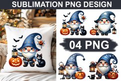 Halloween Gnome - Pillow Sublimation PNG Design Product Image 1