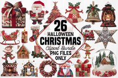 Patchwork Christmas Sublimation Clipart Bundle PNG Product Image 1
