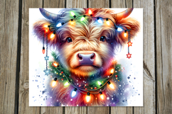 Christmas cow &amp; garland | 4 Sublimation Tumbler designs Product Image 5
