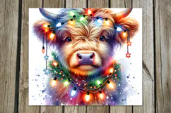Christmas cow & garland | 4 Sublimation Tumbler designs Product Image 5
