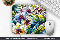 Mouse Pad Sublimation, Summer Flower Mouse Pad PNG Design Product Image 1