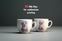 56 Watercolor Dogs | Stickers For Cricut | PNG Product Image 6
