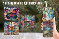 Stained Glass Butterflies Tumbler Wrap Sublimation PNG Product Image 1