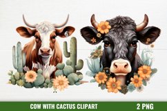 Cow with Castus Sublimation Clipart Product Image 1