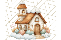 Cozy Cookie Village Clipart, Gingerbread Holiday PNG Product Image 5