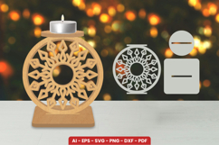 Christmas Candle Holder Laser Cut SVG Product Image 1