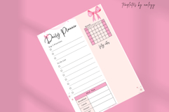 Coquette Daily Planner Template Aesthetic Pink Editable Product Image 5