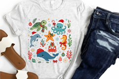 Christmas Sea Animals PNG, Ocean Creatures Christmas Product Image 4