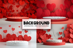 Red Heart Podium Display Background Product Image 1