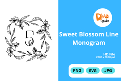 Sweet Blossom Line Monogram Product Image 1