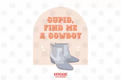 Cupid Find Me a Cowboy Sublimation | Western Valentines PNG Product Image 1
