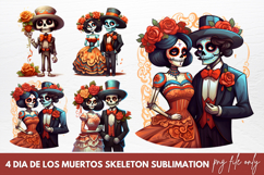 Dia De Los Muertos Skeleton Sublimation Clipart Product Image 1