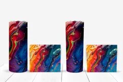Fluid Art Tumbler Sublimation, Neon Tumbler Wrap Design Product Image 5