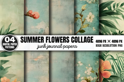 Summer Flowers Collage Journal Paper Bundle JPG Product Image 6