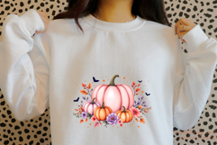 Cute Pumpkin Clipart Sublimation PNG | Watercolor Product Image 2